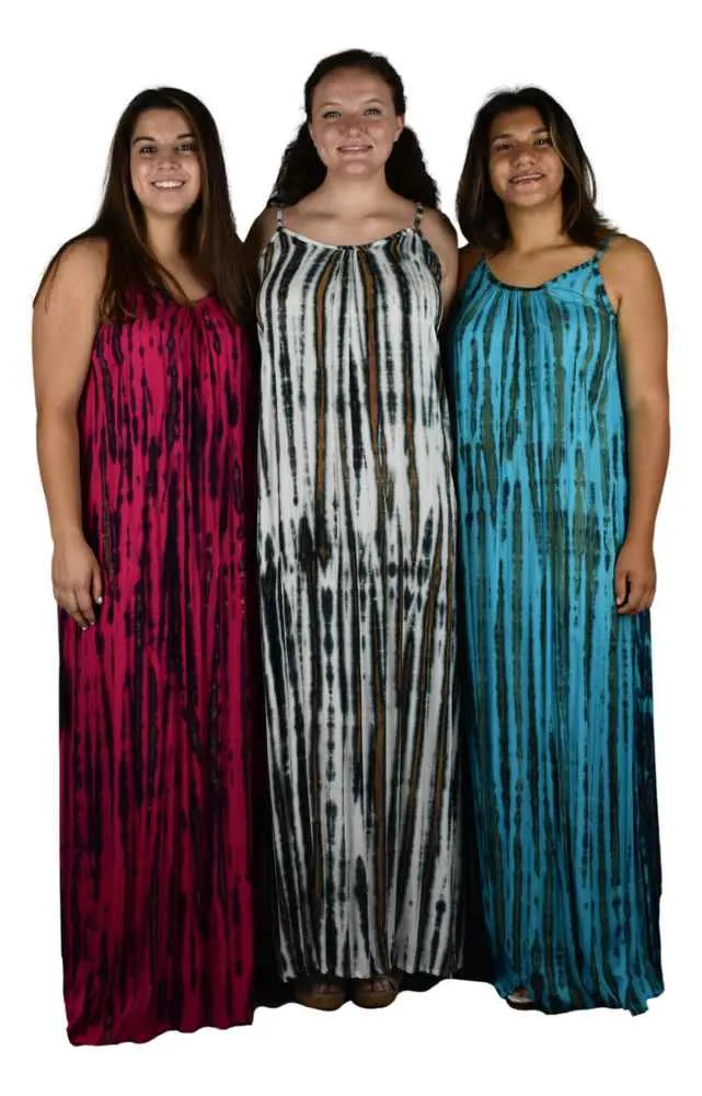 Bali Dress Long - Tie Dye - Pink