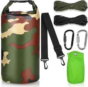 Bear Food Bag Hanging System, Bear Bags for Food Backpacking, Ultralight Bear Proof Food Storage Canister Bag, 10L Waterproof Camping Bear Food Bag Pulley System with Paracord, Carabiner, Throw Bag
