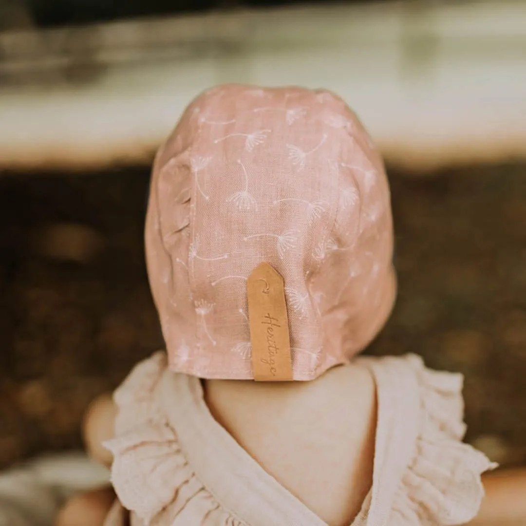 Bedhead Reversible Bonnet Hat- Frances/Flax S