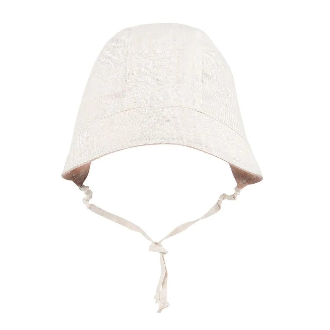 Bedhead Reversible Bonnet Hat- Frances/Flax S