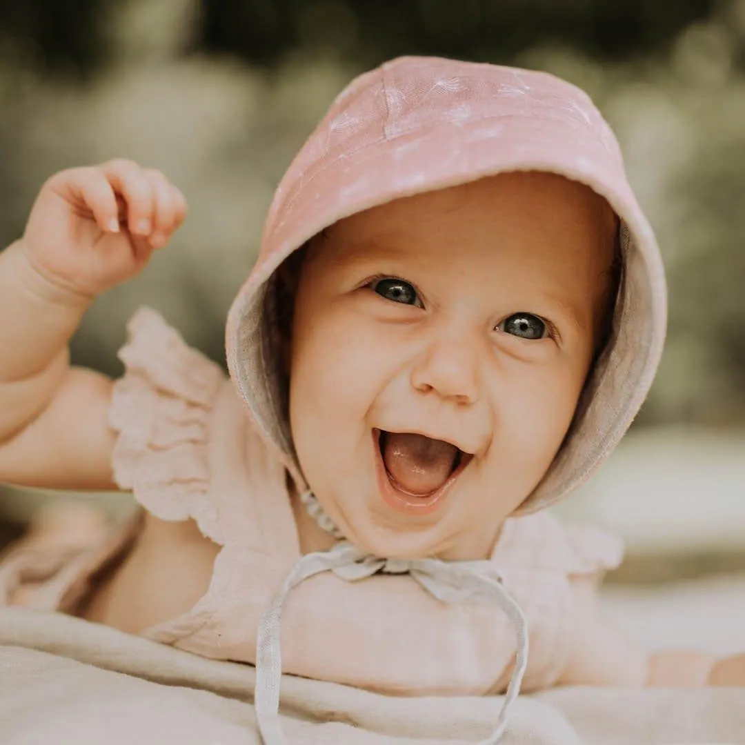 Bedhead Reversible Bonnet Hat- Frances/Flax S