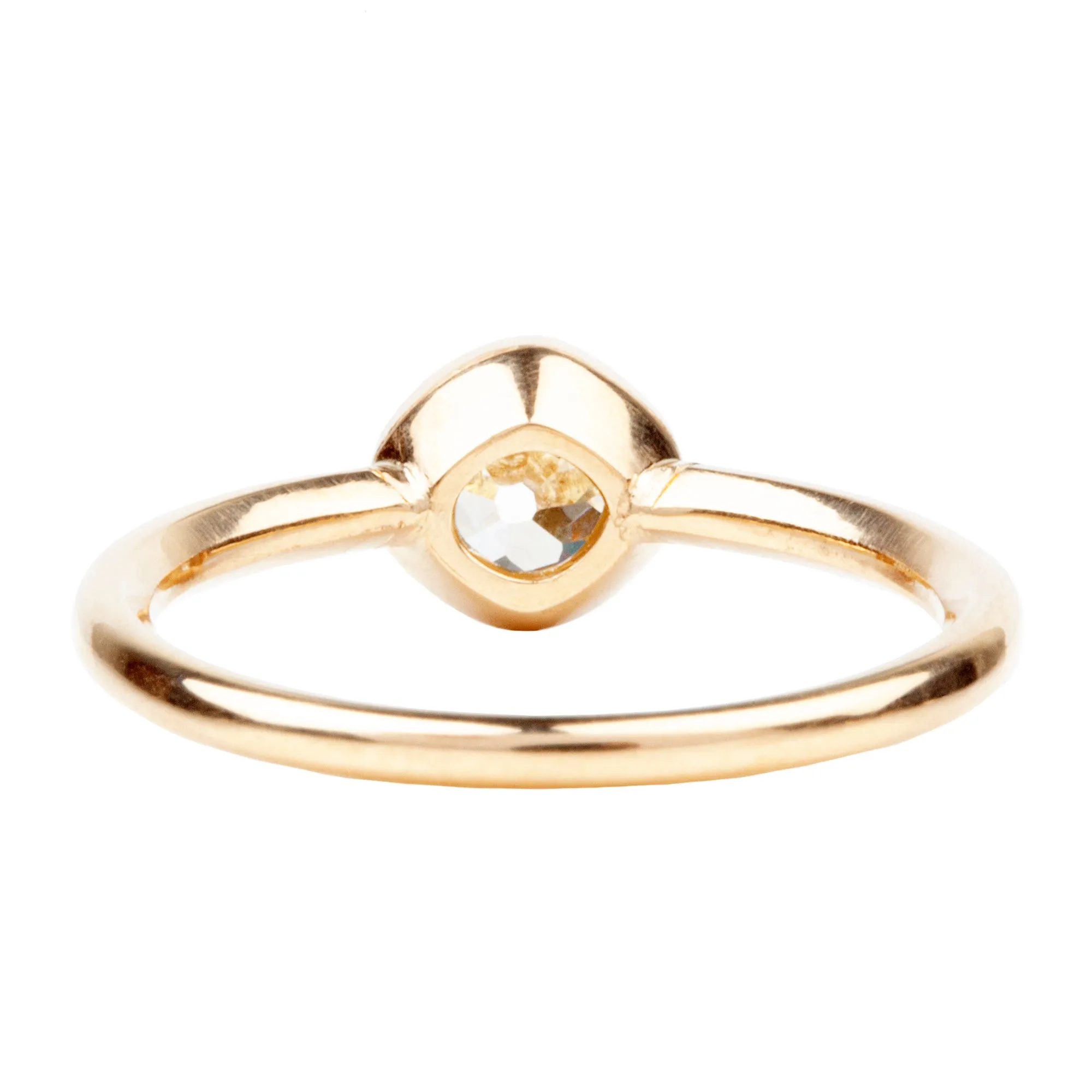 Bell & Bird Old Mine Cut Diamond Bezel Set Solitaire Ring