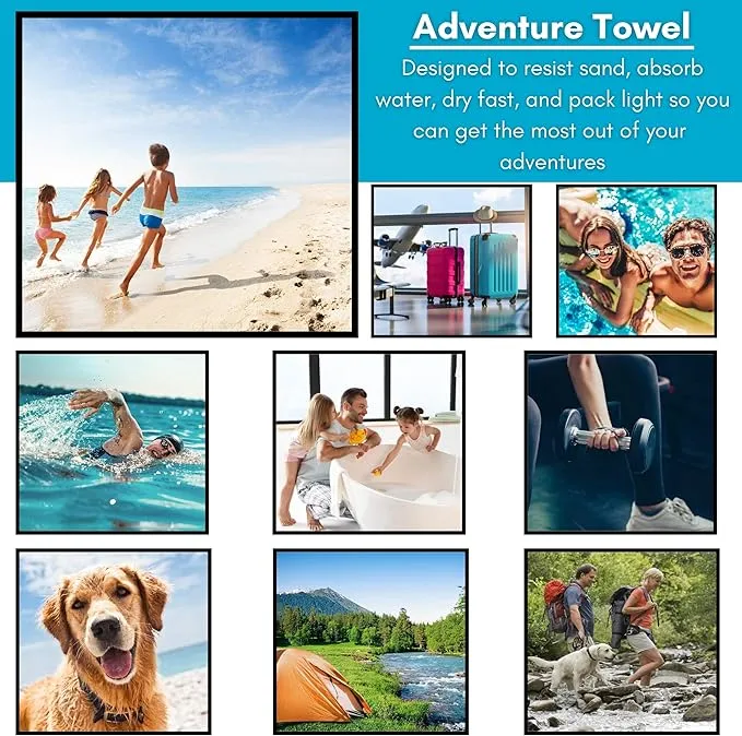 BIRDROCK HOME Multi-Purpose Microfiber Towel for The Beach, Travel, Pets or Camping - Large 31 x 63” - Grey - Quick-Dry - Absorbent Lightweight Compact - Mesh Bag - Kids Hiking Outdoor