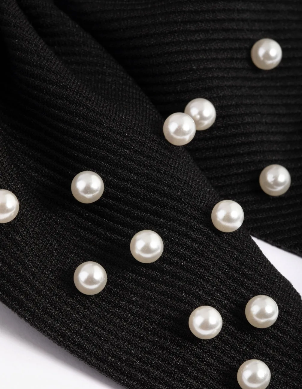 Black Pearl Bow Clip