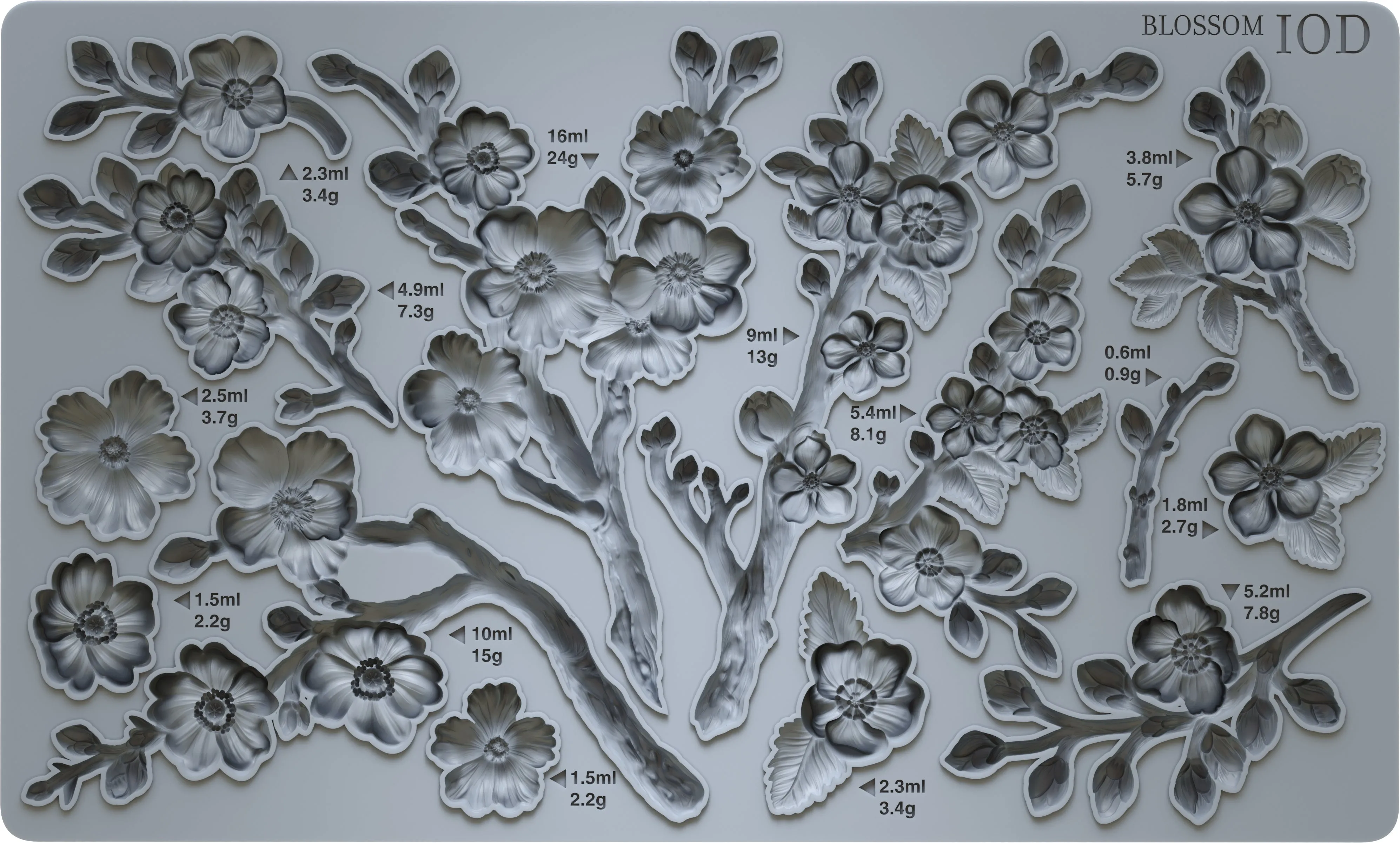 Blossom 6"x10" - IOD Decor Mould™ - Iron Orchid Designs