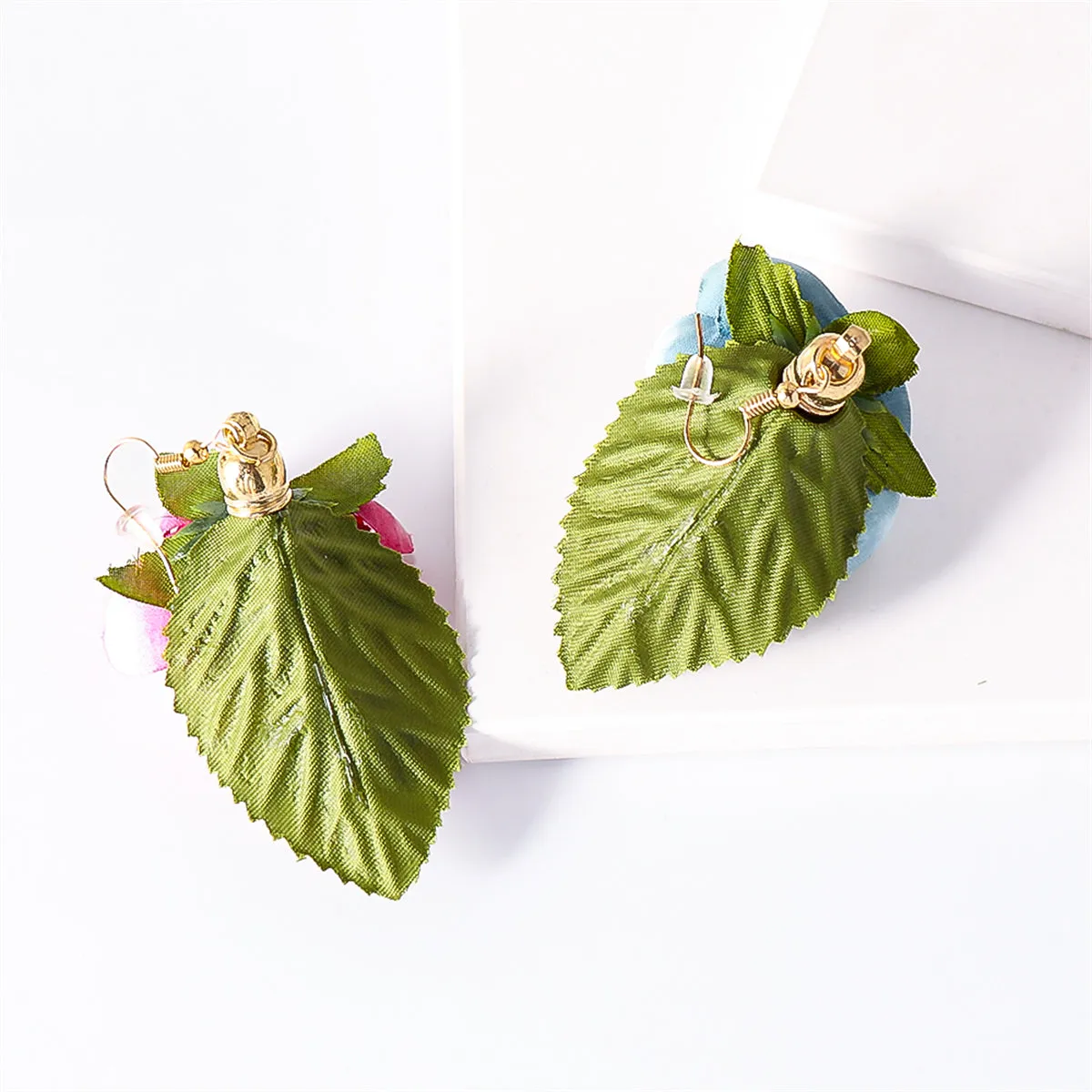 Blue Plastic & 18K Gold-Plated Flower Drop Earrings