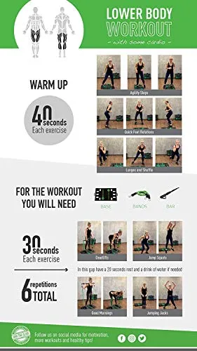 BodyBoss Home Gym 2.0 - Full Portable Gym Home Workout Package   1 Set of Resistance Bands - Collapsible Resistance Bar, Handles - Full Body Workouts for Home, Travel or Outside - Black