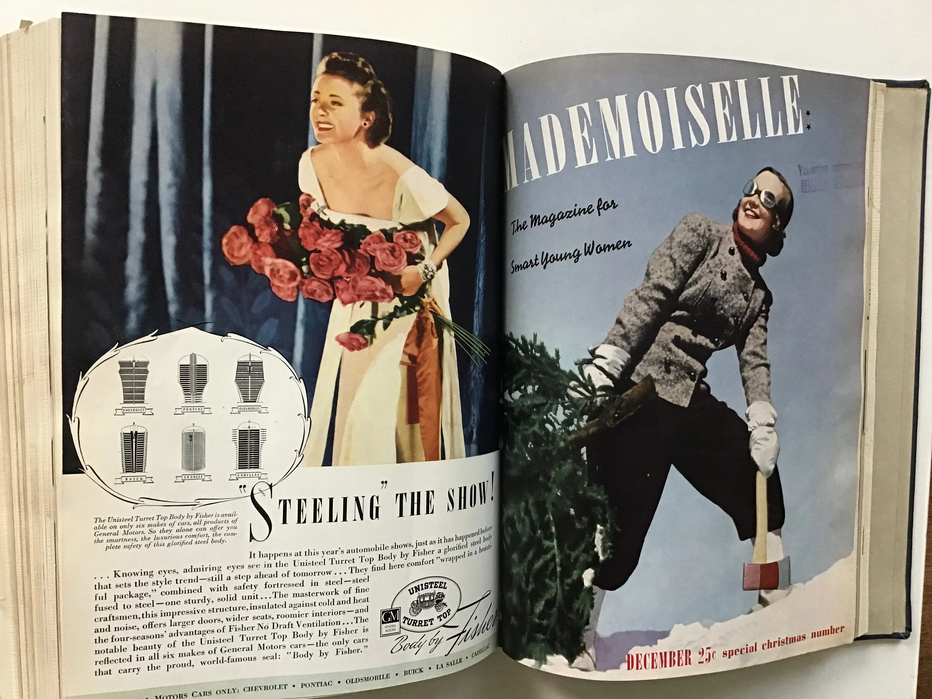 Bound volume of Mademoiselle magazine, 1937