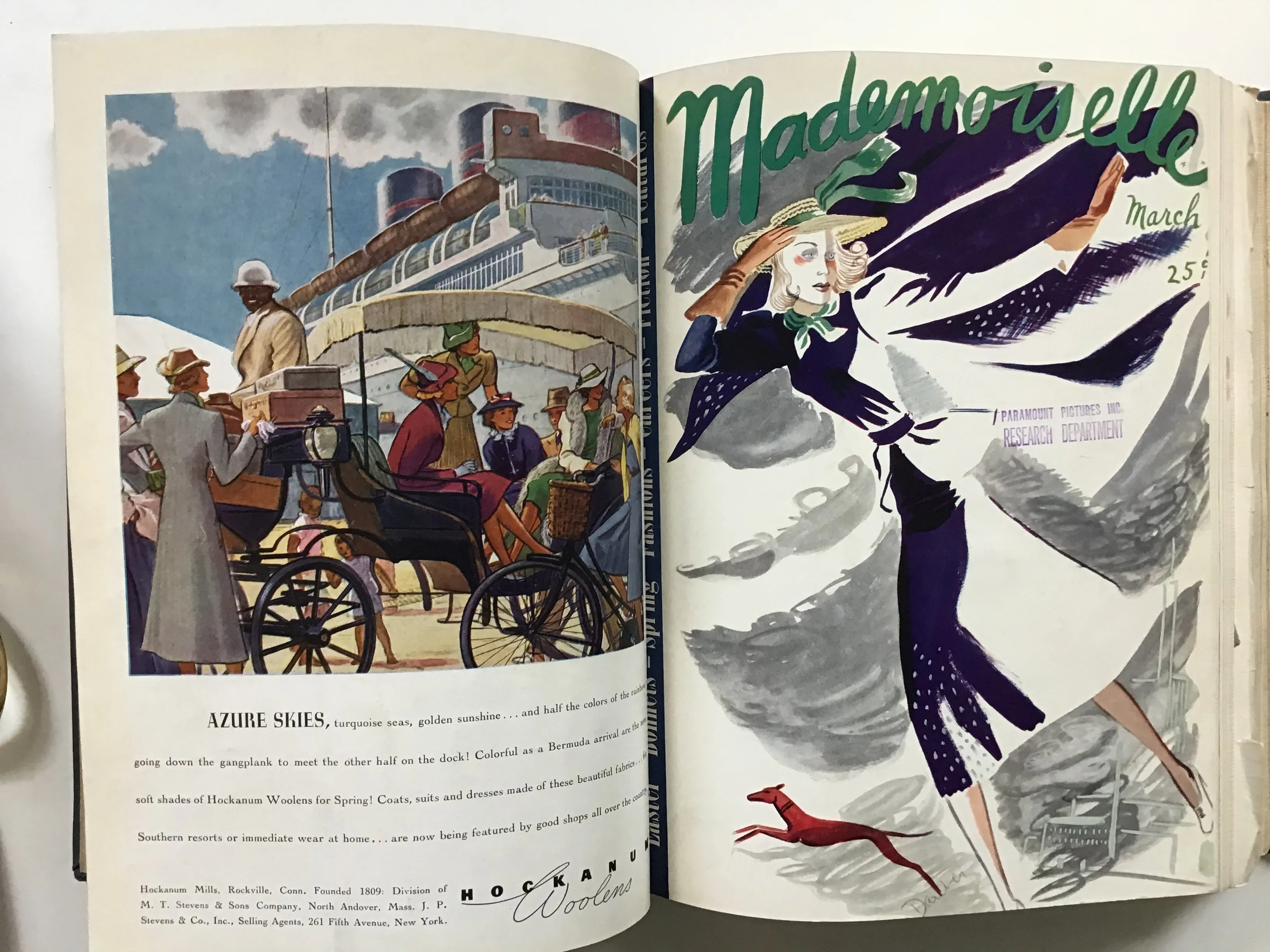Bound volume of Mademoiselle magazine, 1937