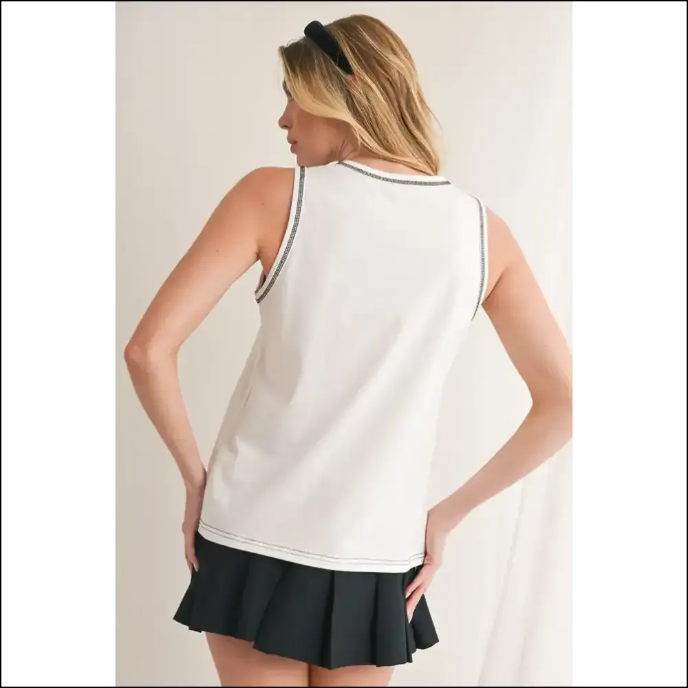 Bow Trim Sleeveless: Needful Things' "Arms Day? !" 💀 Delicate White Bow 🎀