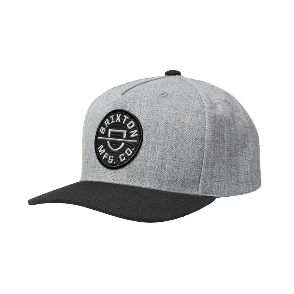 Brixton - Crest C MP Snapback Heather Grey/Black