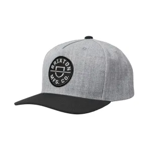 Brixton - Crest C MP Snapback Heather Grey/Black