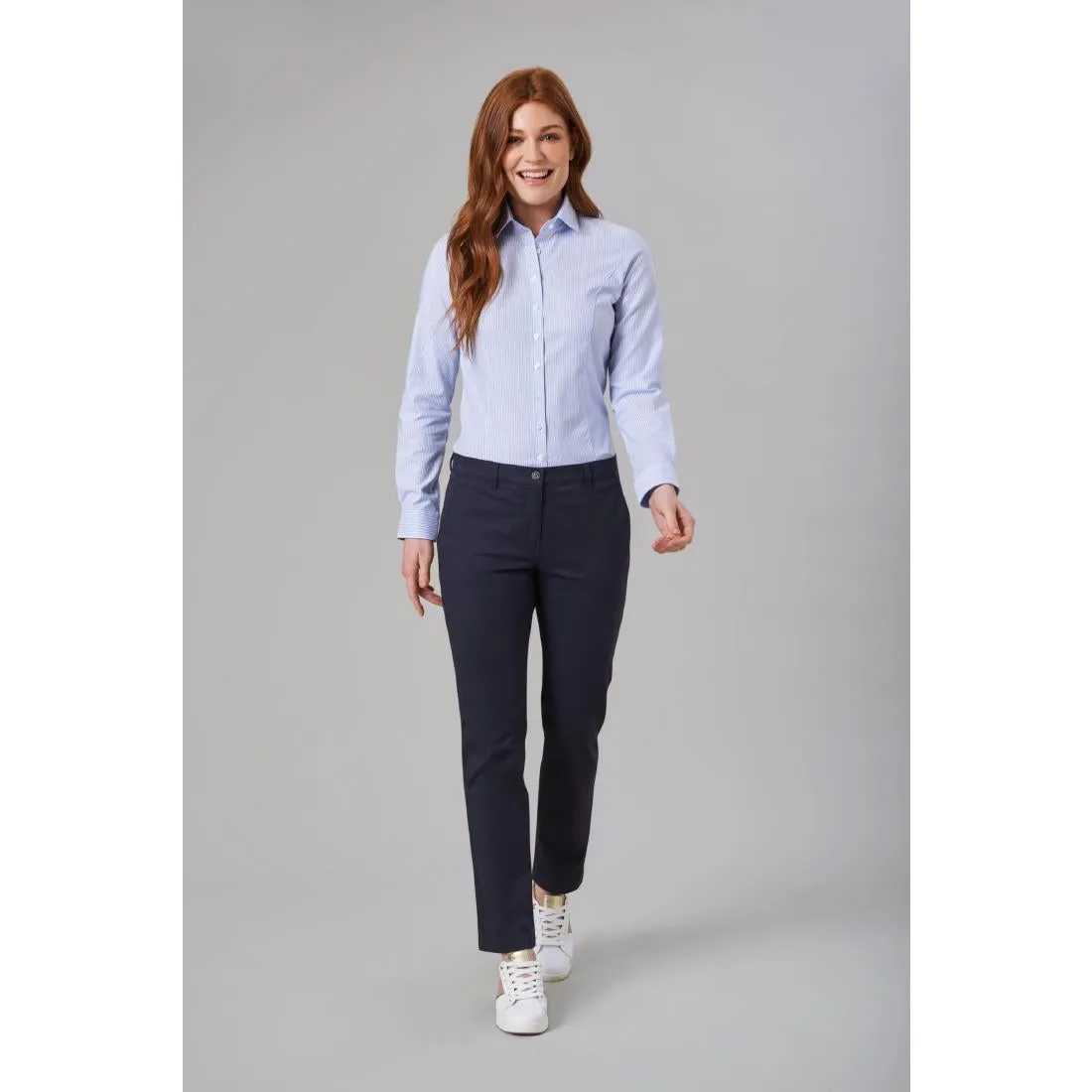 Brook Taverner Womens Houston Slim Leg Chinos Navy Size 22