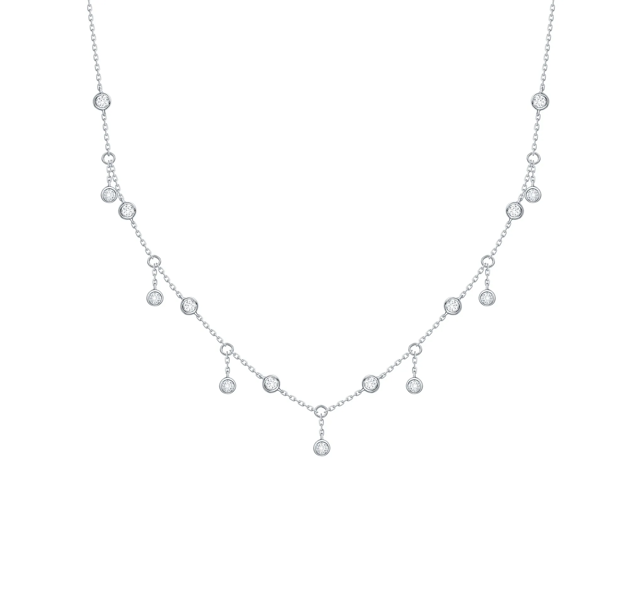 Bubbly 0.62ct Lab Grown Diamonds Necklace <br> NL-00290WHT