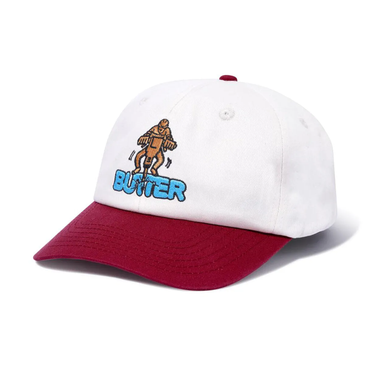 Butter Goods - Jack Hammer 6 Panel Cap Natural/Maroon