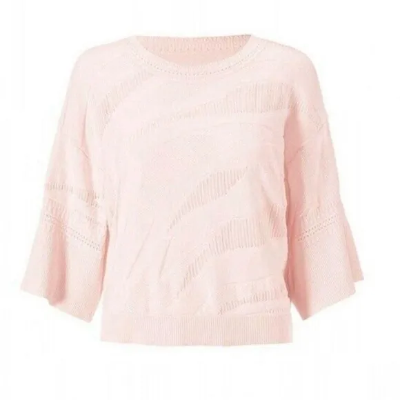 Cabi Pink Shy Boxy Pullover Knit Sweater
