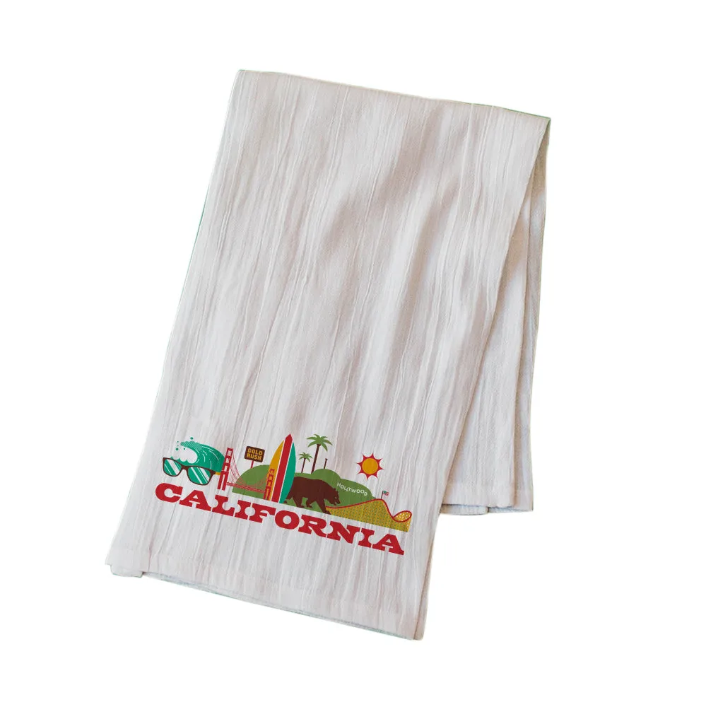 CALIFORNIA CITYSCAPE FLOUR SACK KITCHEN TOWEL
