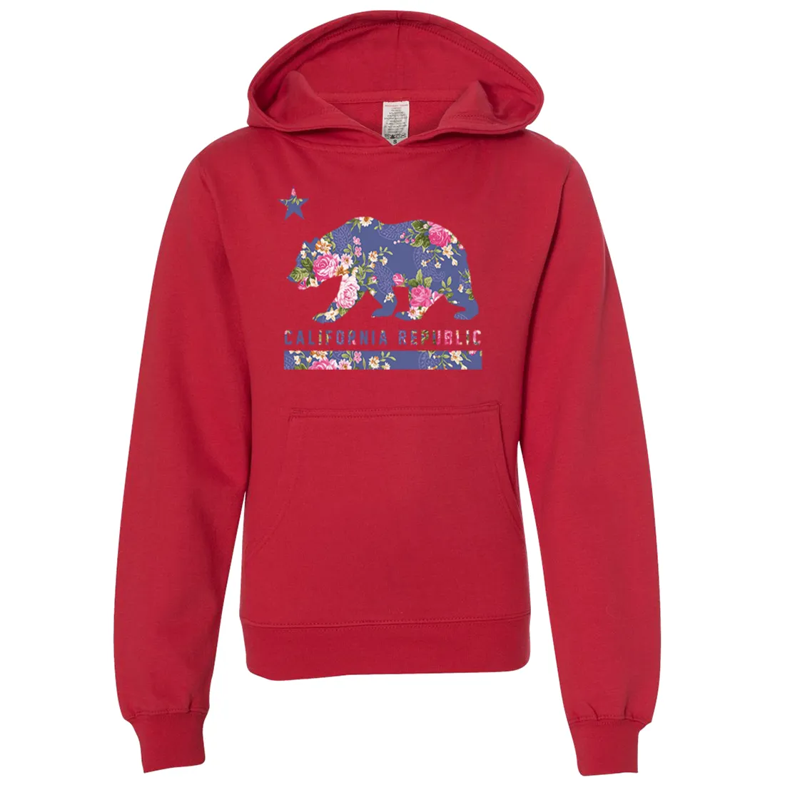 California Republic Paisley Flower Bear Premium Youth Sweatshirt Hoodie