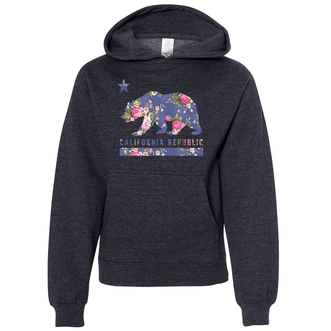 California Republic Paisley Flower Bear Premium Youth Sweatshirt Hoodie