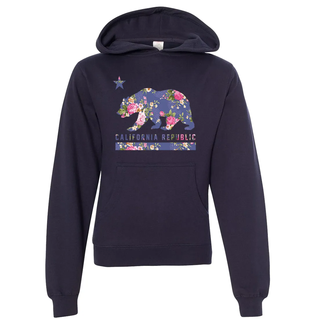 California Republic Paisley Flower Bear Premium Youth Sweatshirt Hoodie