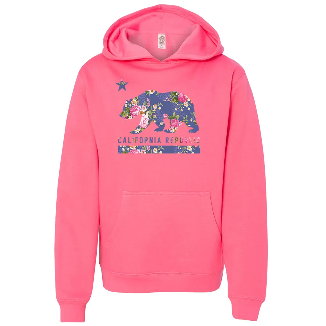 California Republic Paisley Flower Bear Premium Youth Sweatshirt Hoodie