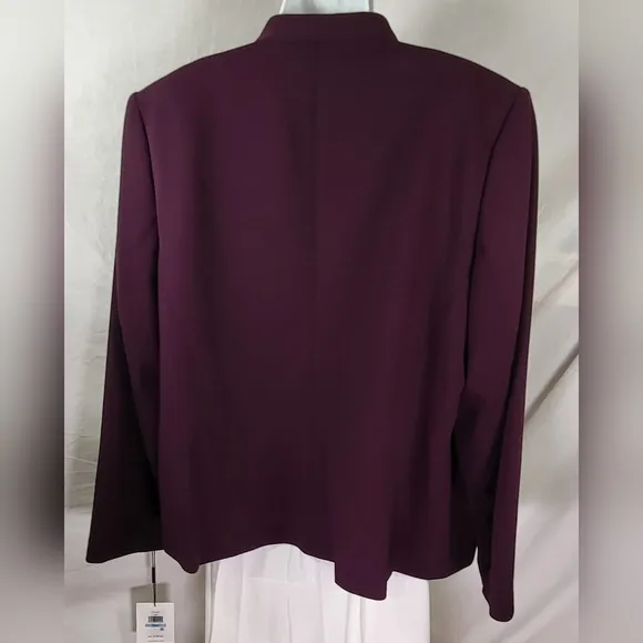CALVIN KLEIN Collection Purple One Button Scuba Jacket - Plus Size 20W