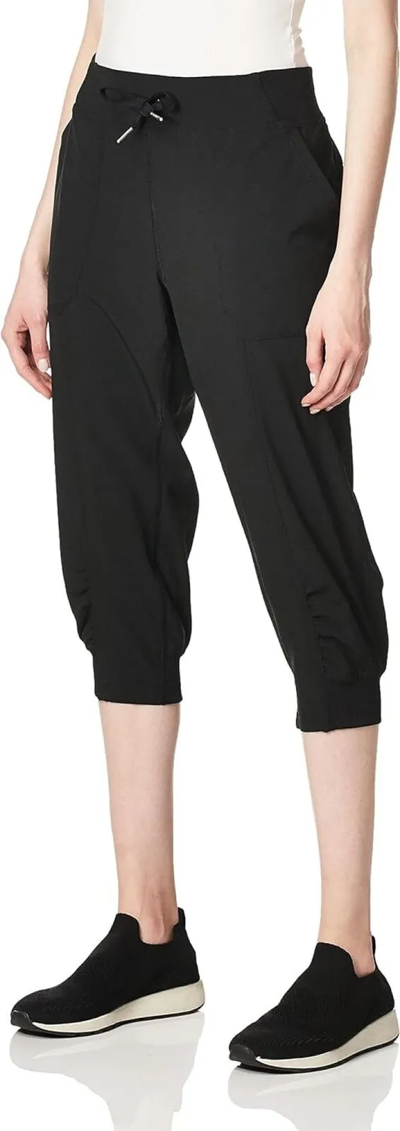 Calvin Klein Women's Premium Performance Rib Cuffed Capri Pant PF7P0777 Black L