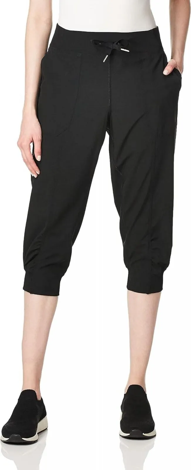 Calvin Klein Women's Premium Performance Rib Cuffed Capri Pant PF7P0777 Black L