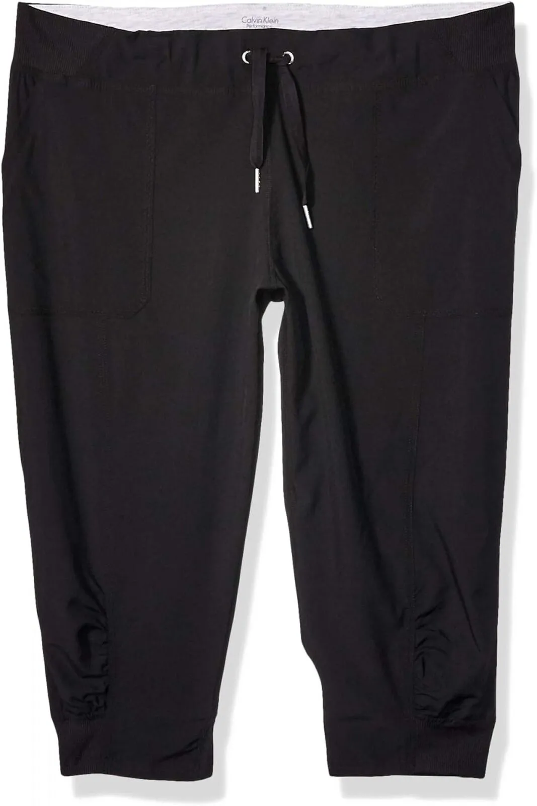 Calvin Klein Women's Premium Performance Rib Cuffed Capri Pant PF7P0777 Black L