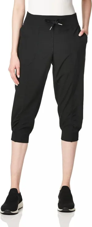 Calvin Klein Women's Premium Performance Rib Cuffed Capri Pant PF7P0777 Black L