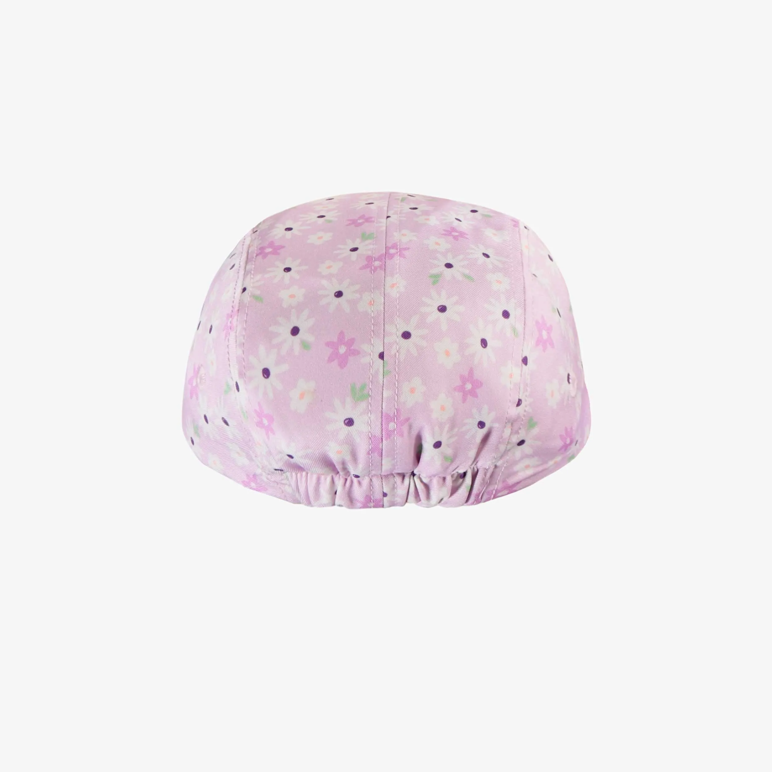 Casquette Lilas à motif fleuri et à visière plate en twill, bébé || Lilac cap with a floral print and a flat visor in twill, baby