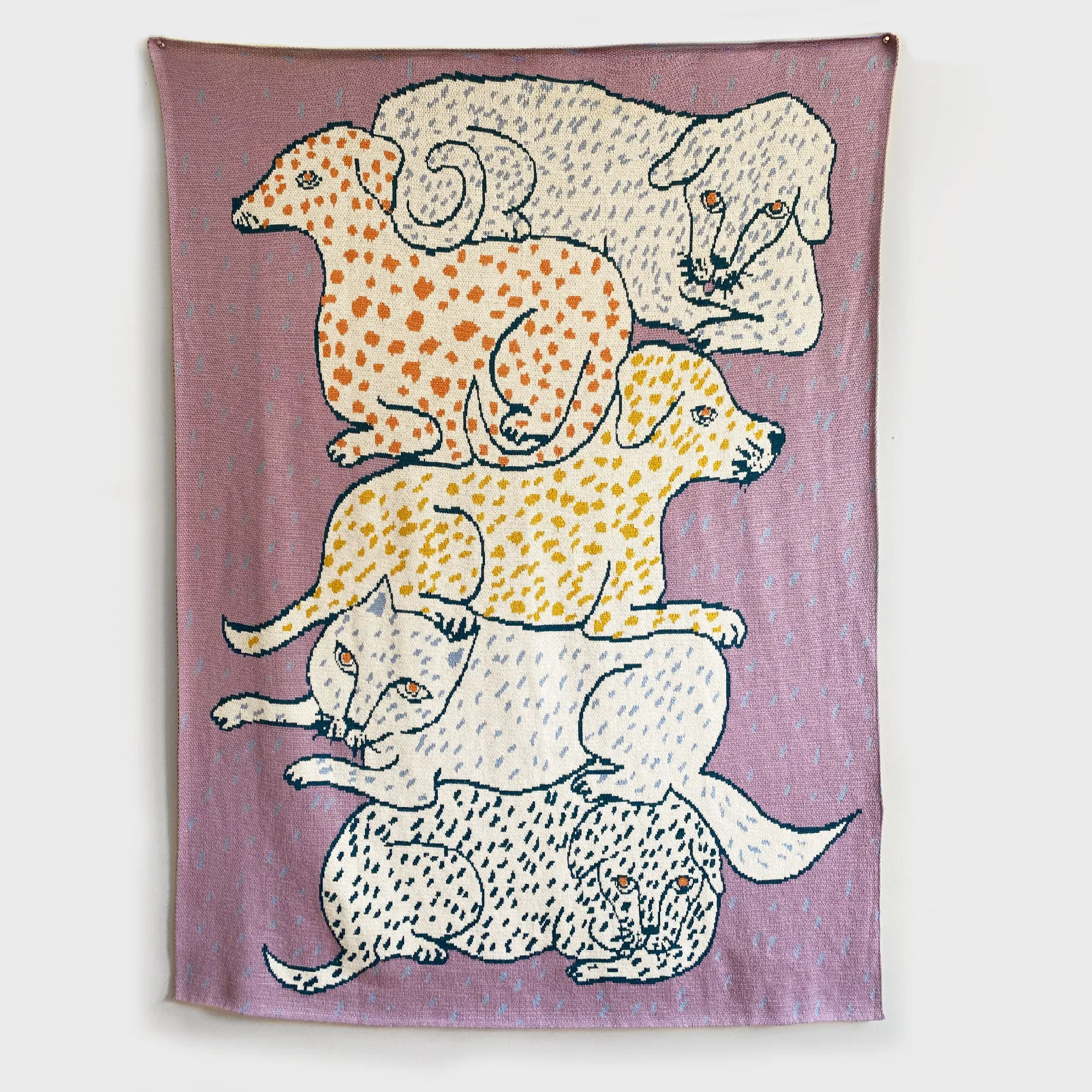 Cat Dog Wool Knit Blanket