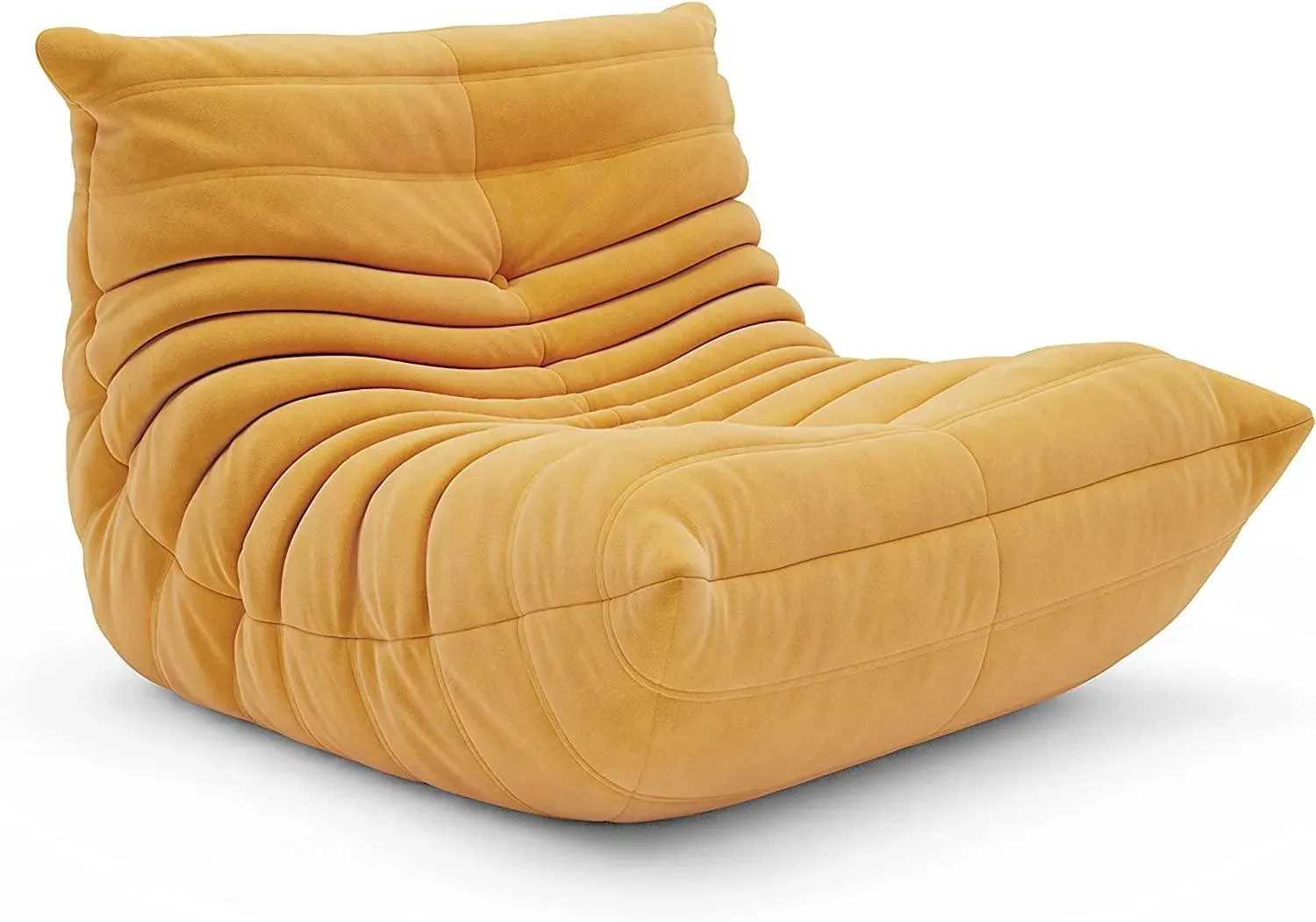 Classic Armless Lazy Lounge Chair - Suede Yellow