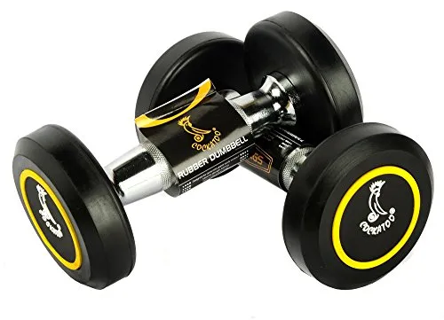 Cockatoo Rubber Coated Professional Round Dumbbells (Pack of Two) ; Round Dumbbells (10 Kg Set)