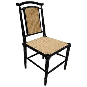 Colonial Bamboo Side Chair, Hand Rubbed Black