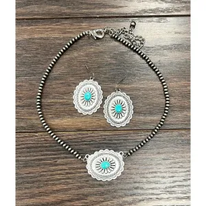 Concho Necklace Earrings Set
