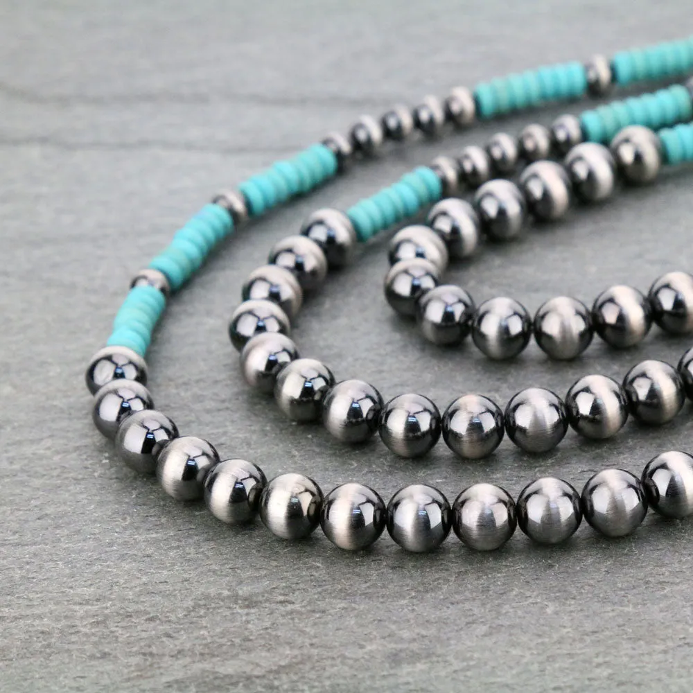 Corinth 3 Strand Layered Necklace - Turquoise