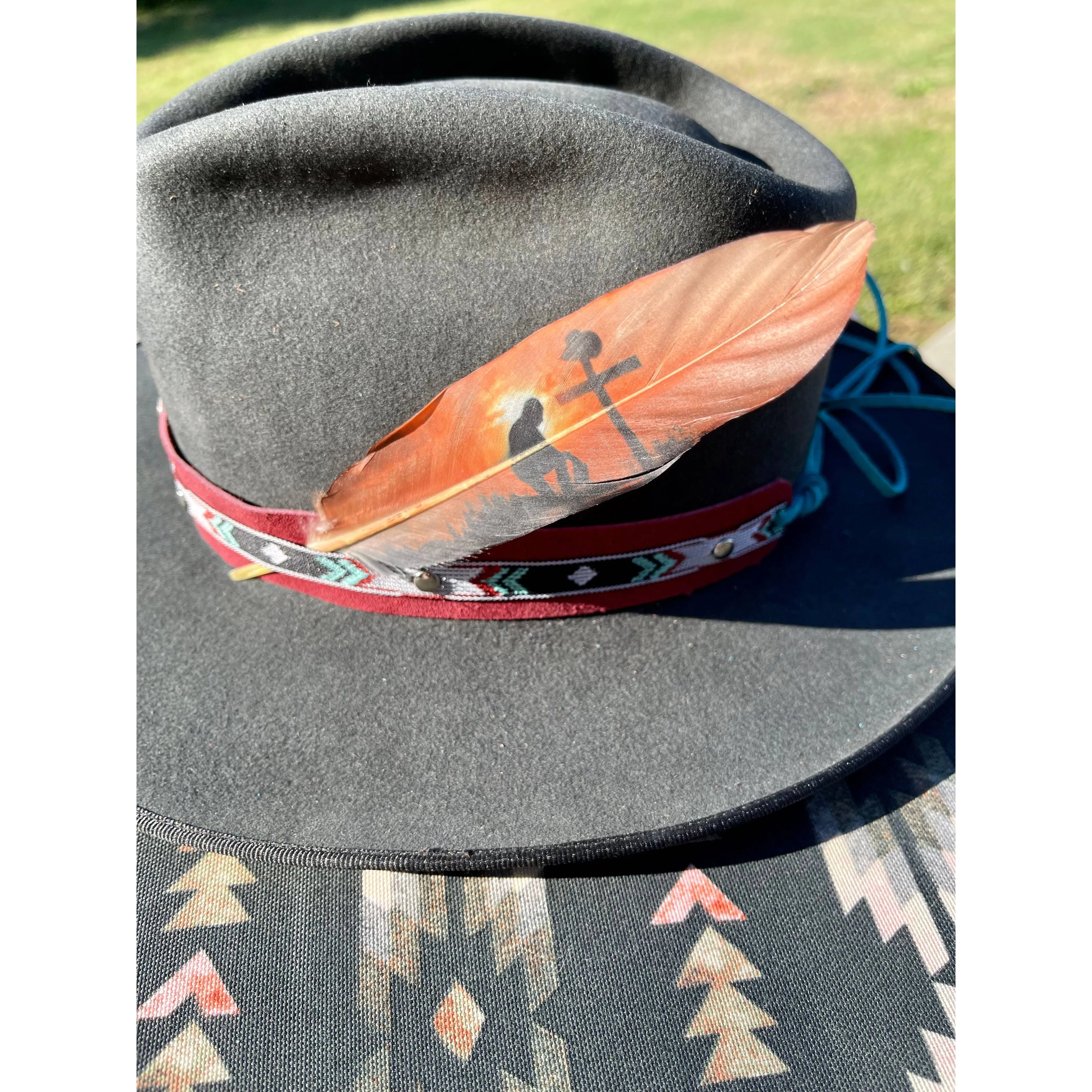 Cowboy Prayer Hat Feather - Western Hat Accessory