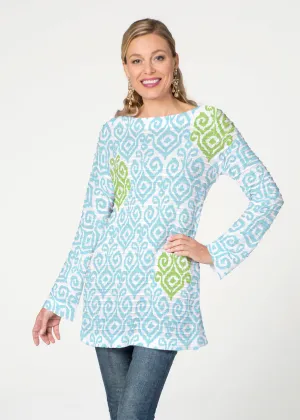 Crayola Aqua- Lime (8029) ~ Banded Boatneck Tunic