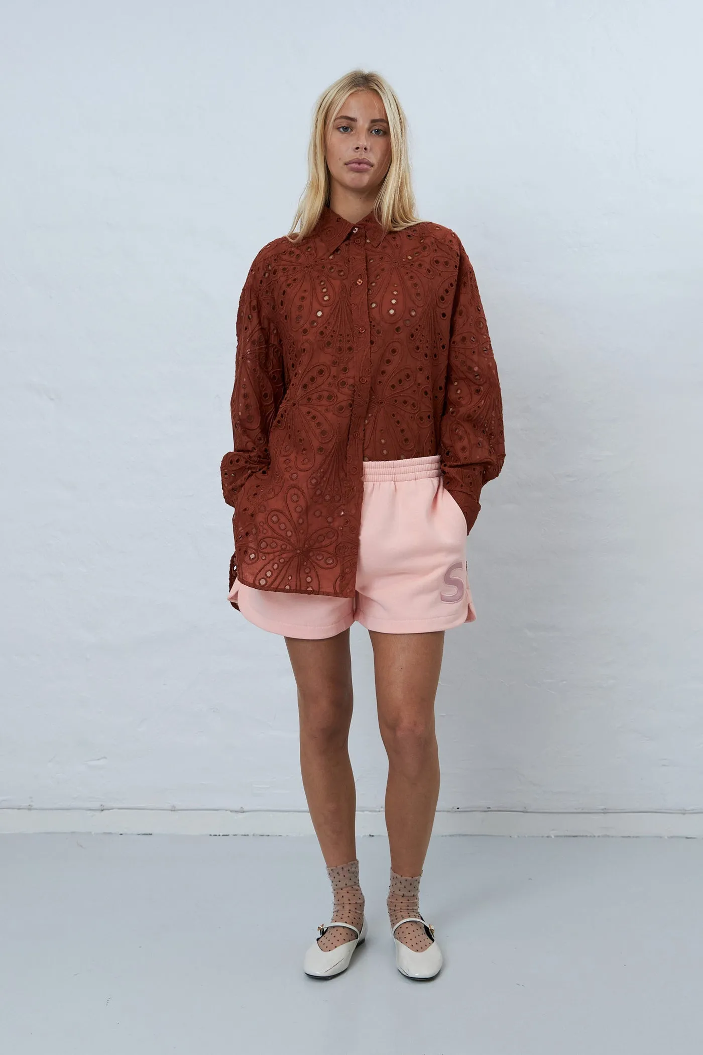 Crisp Delicate Embroidered Cotton Shirt