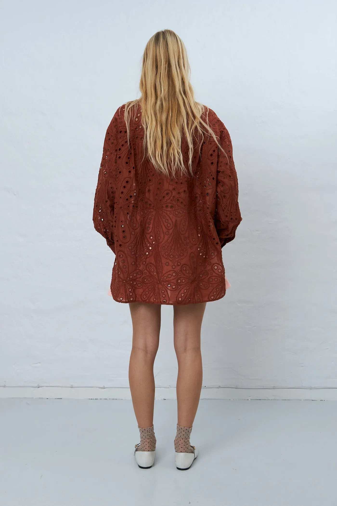 Crisp Delicate Embroidered Cotton Shirt