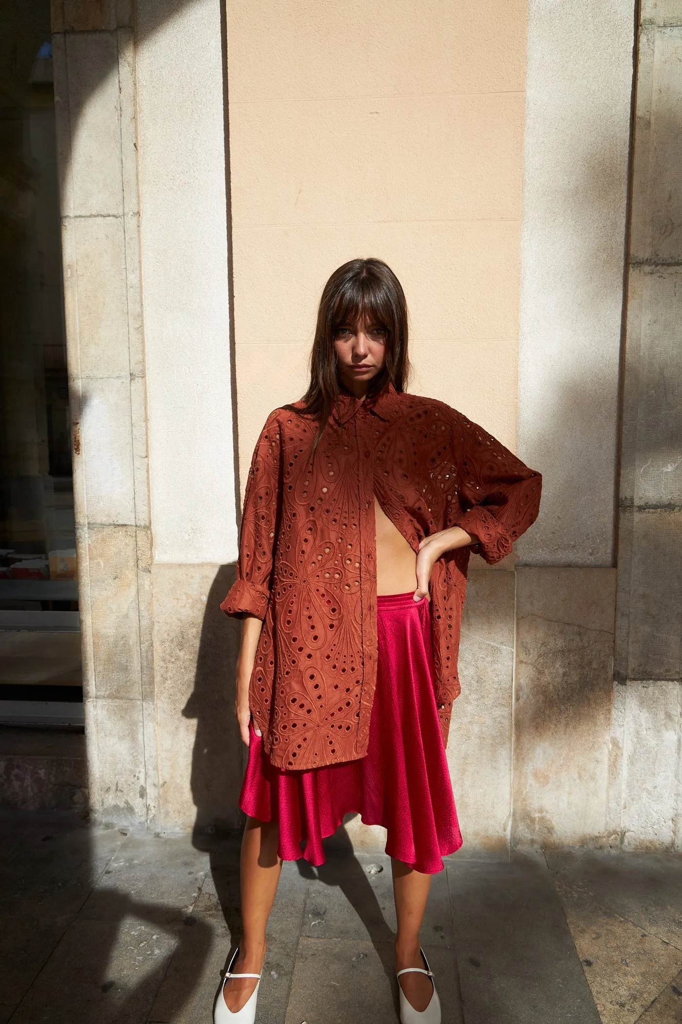 Crisp Delicate Embroidered Cotton Shirt