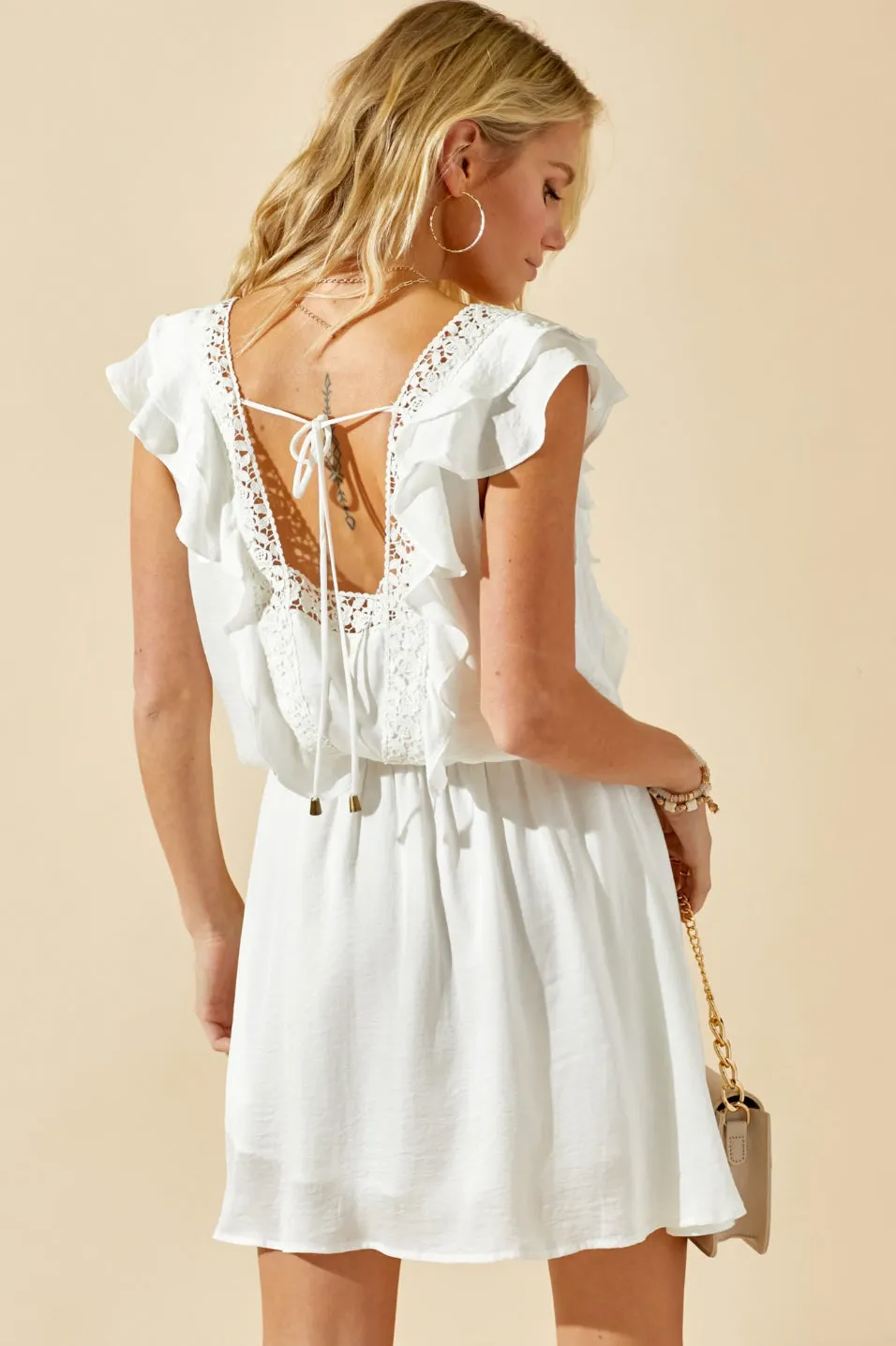 Crochet & Lace Flutter Dress