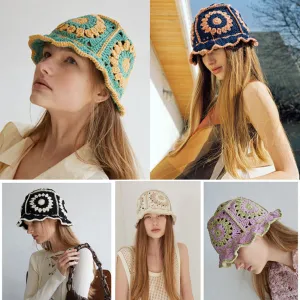 Crochet Flower Bucket Hat