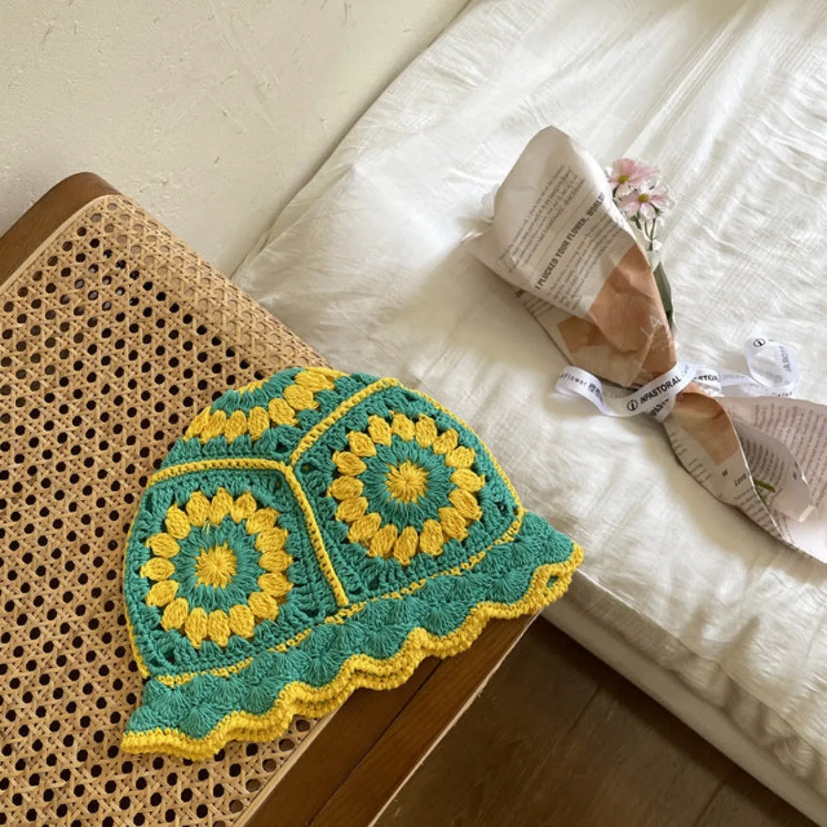 Crochet Flower Bucket Hat