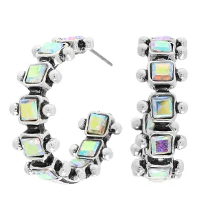 CRYSTAL HOOP EARRINGS
