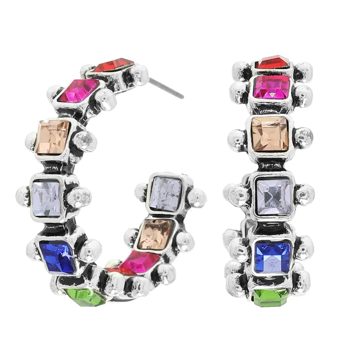 CRYSTAL HOOP EARRINGS