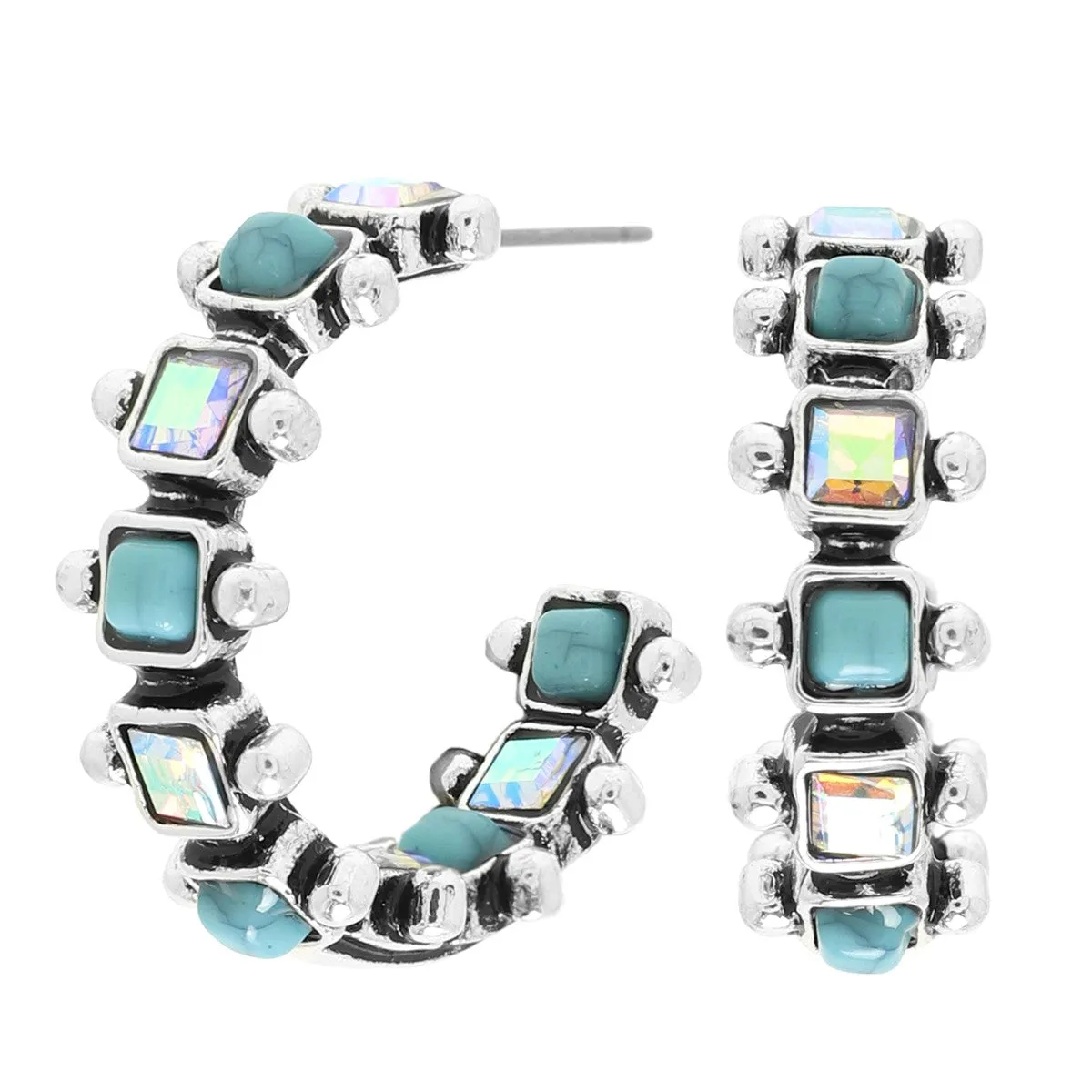 CRYSTAL HOOP EARRINGS