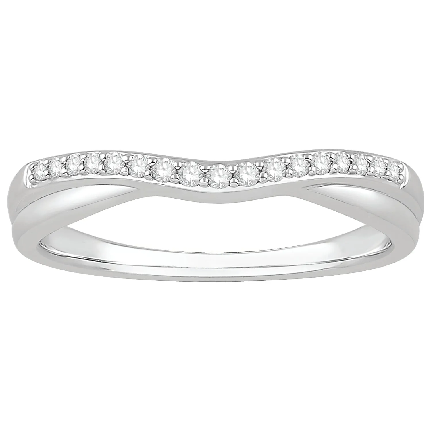 Curved Diamond Band in 14k White Gold