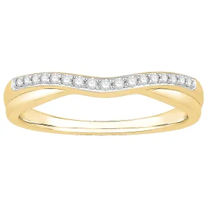 Curved Diamond Band in 14k Yellow Gold